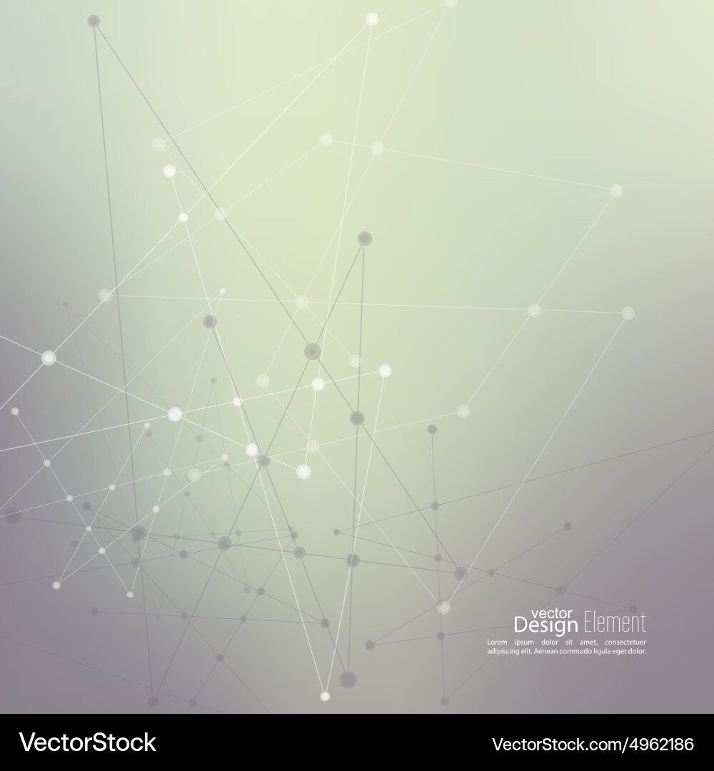 Abstract background with dots array and lines vector image
