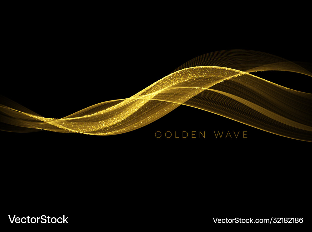 Abstract shiny color gold wave design element Abstract shiny color gold wave design element vector image
