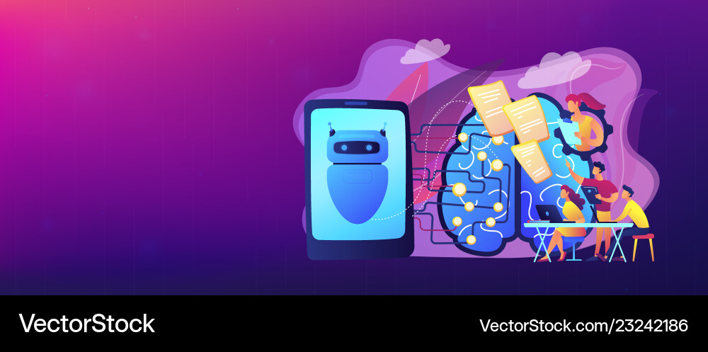 Chatbot passing the turing test concept banner Chatbot passing the turing test concept banner vector image