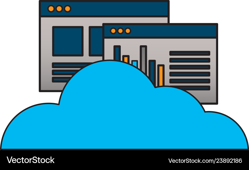 Cloud computing storage website vector image