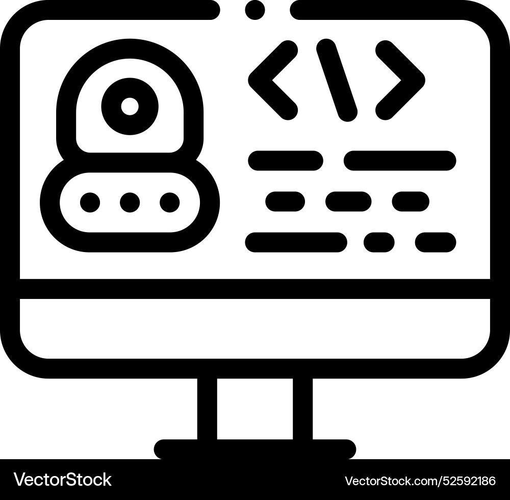 Codier-Symbol dünne lineare Design isoliert Codier-Symbol dünne lineare Design isoliert Vektorbild
