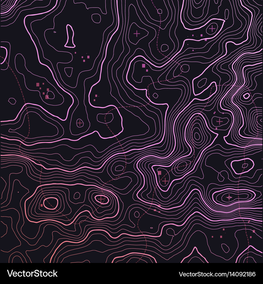 Dark colorful topographic map background vector image