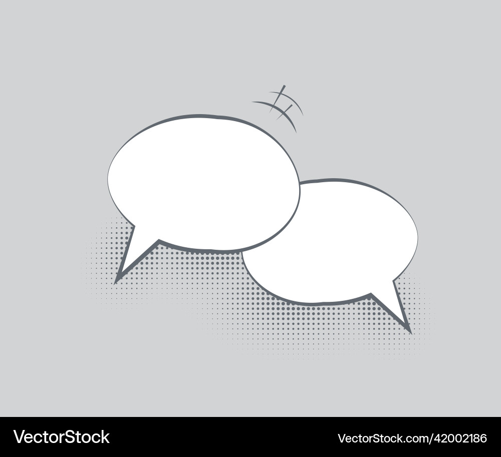 Dialog template two blank overlapping speech Vector Image