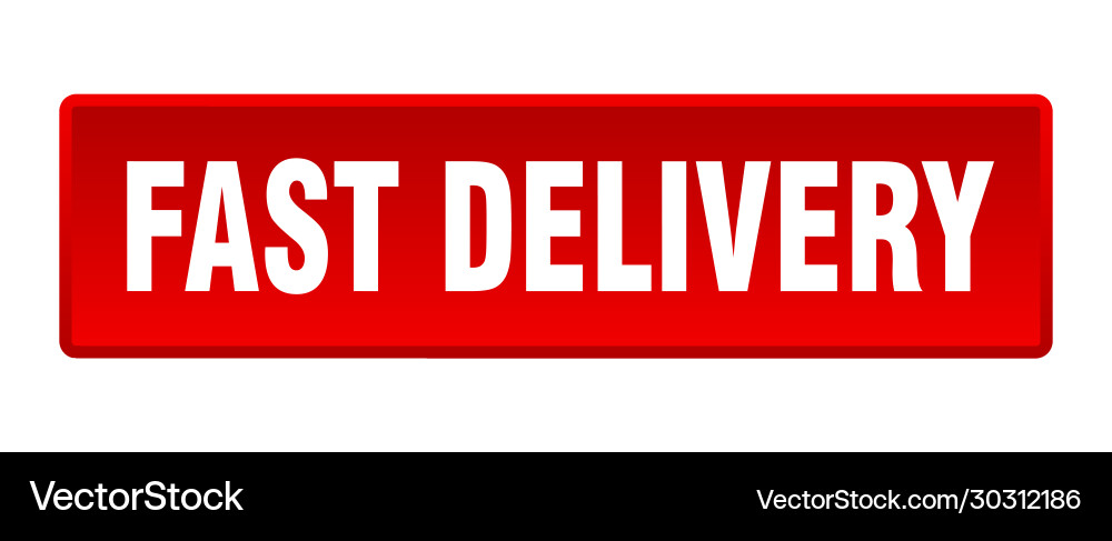Fast delivery button square red vector image