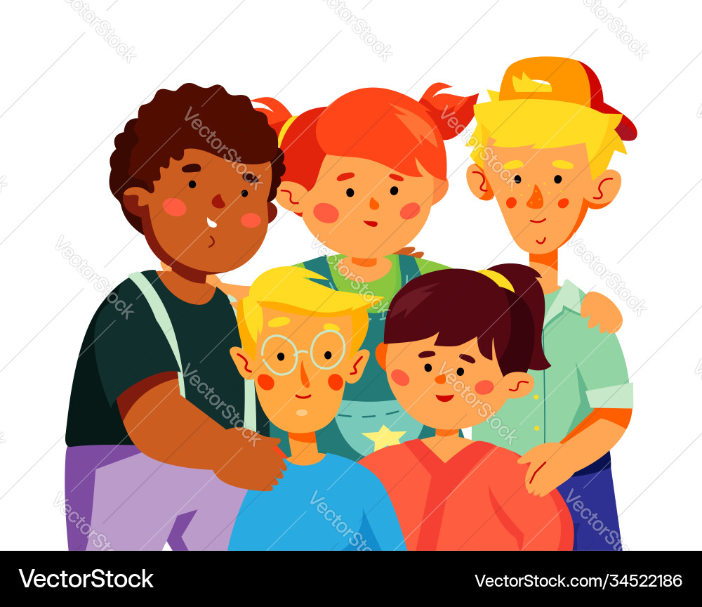 Glückliche Vorschulkinder - buntes Flachdesign Glückliche Vorschulkinder - buntes Flachdesign vektorbild