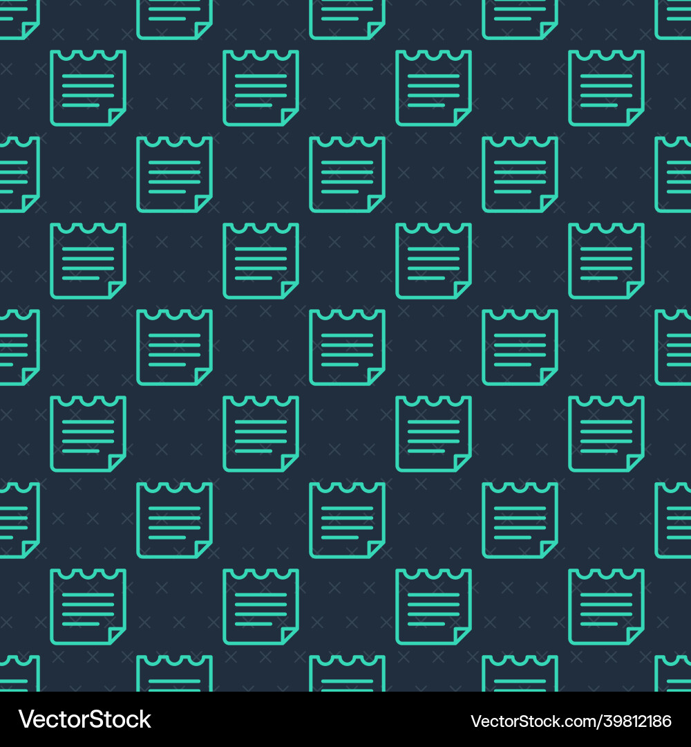 Green line notebook icon isolated seamless pattern Green line notebook icon isolated seamless pattern vector image