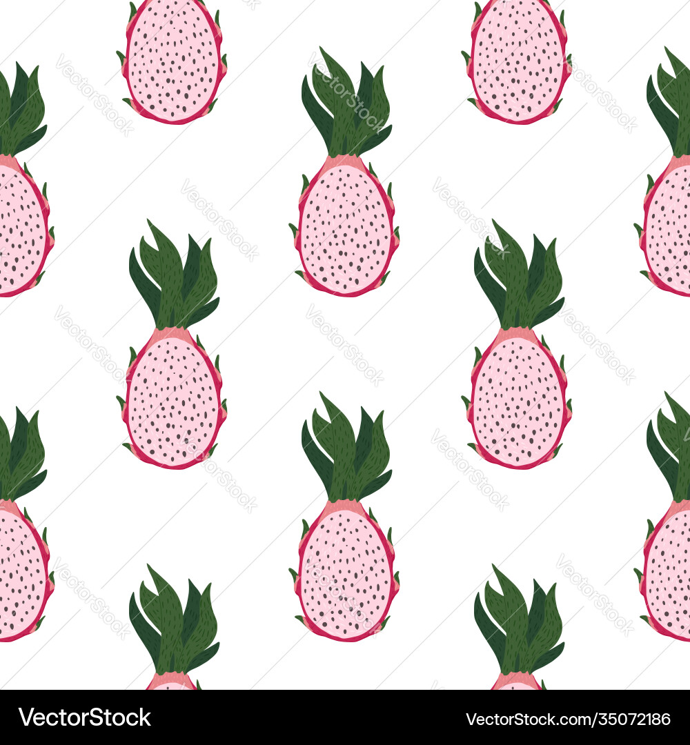 Isolated seamless summer pattern with pitaya Isolated seamless summer pattern with pitaya vector image