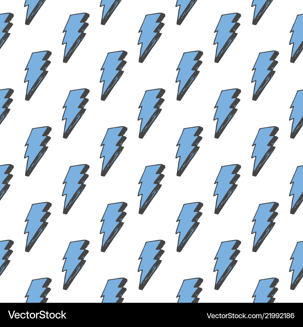 Lightning seamless pattern hand drawn sketched Lightning seamless pattern hand drawn sketched vector image