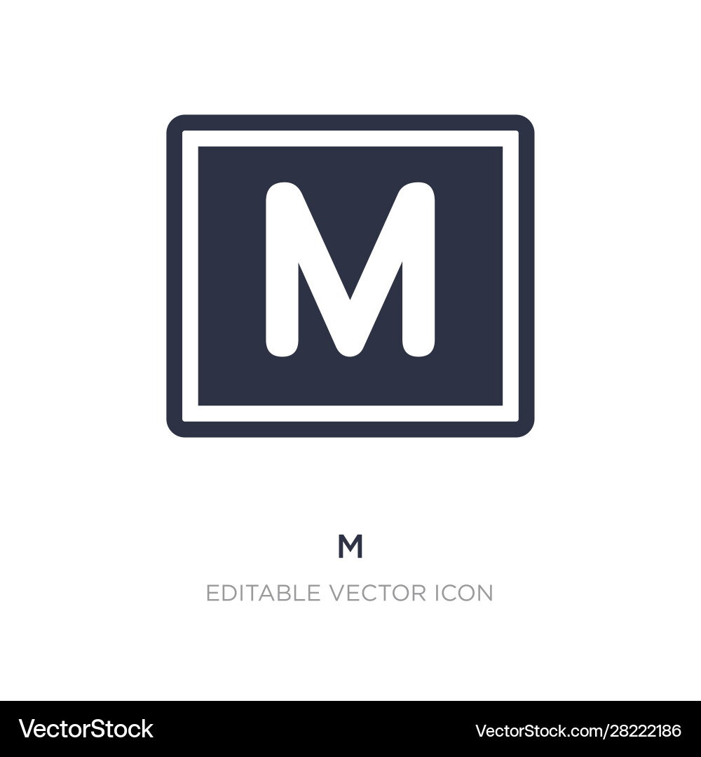 M icon on white background simple element from M icon on white background simple element from vector image