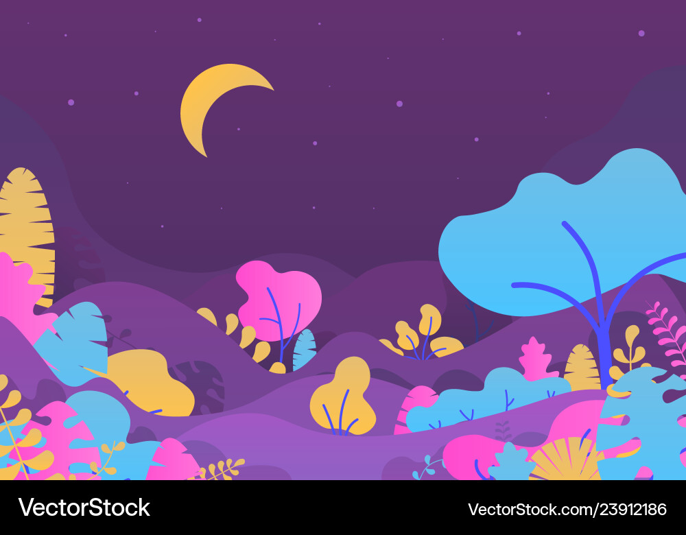 Magic forest with trees Magic forest with trees vector image