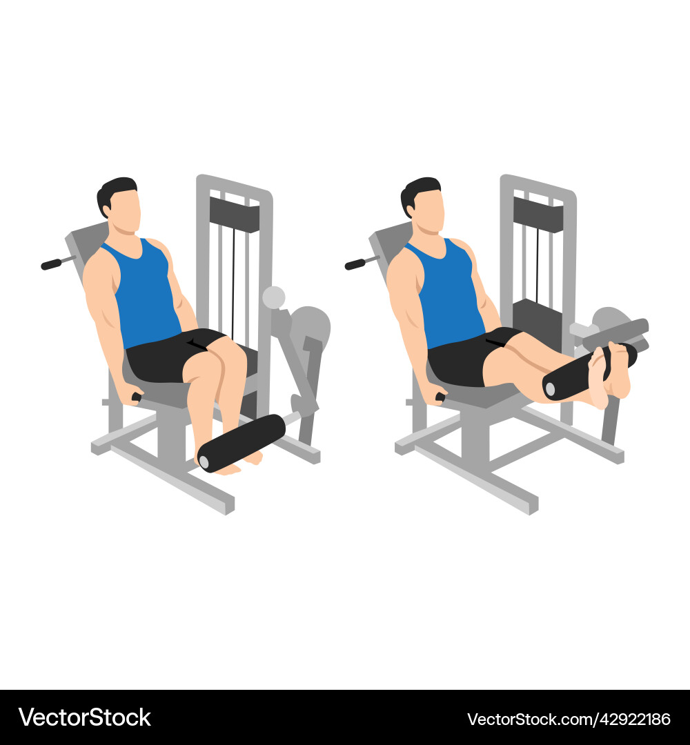 Man Performing Leg Extension Exercise Vector Image