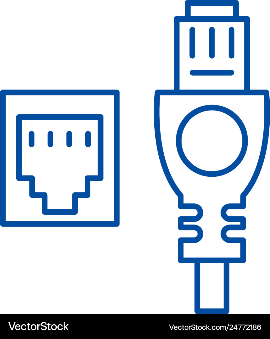 Netzwerkkabel und Steckdosenleitung Icon Konzept Netzwerkkabel und Steckdosenleitung Icon Konzept vektorbild