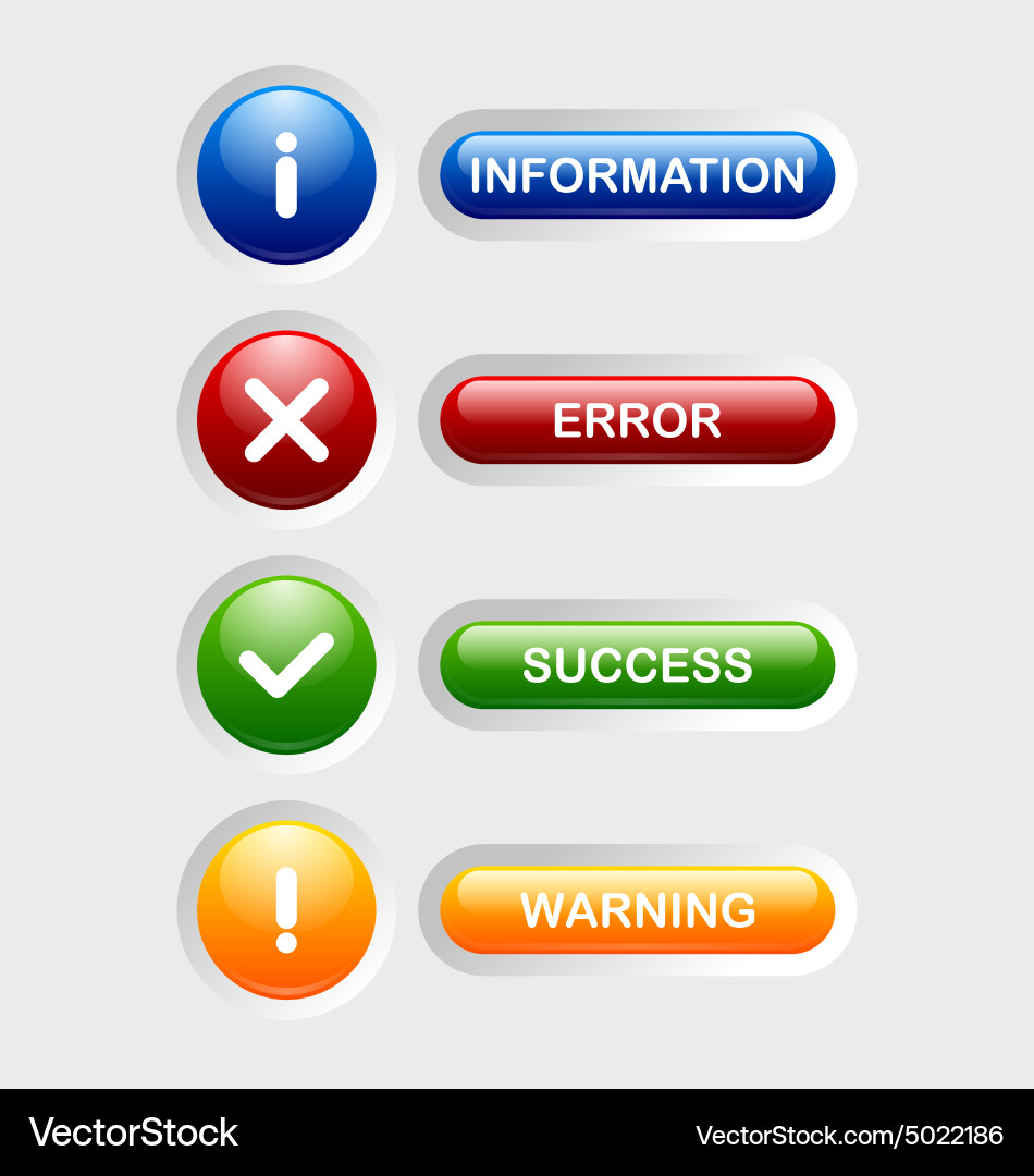 Notification icons and buttons Vector Image