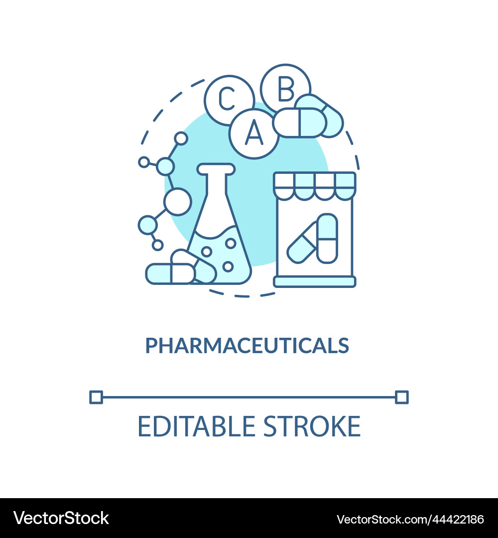 Pharmaceutical industry turquoise concept icon Pharmaceutical industry turquoise concept icon vector image
