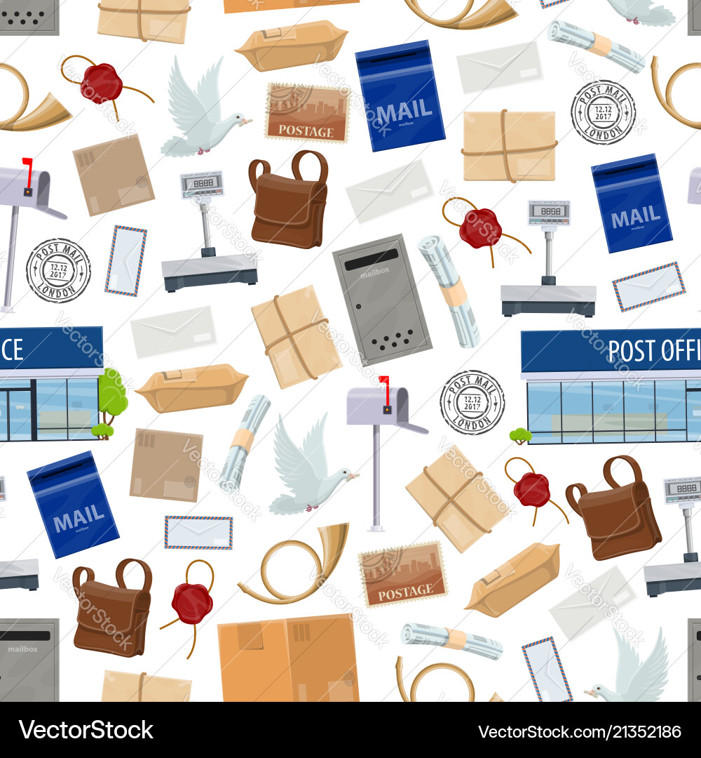 Post Service Seamless Pattern Vector Image