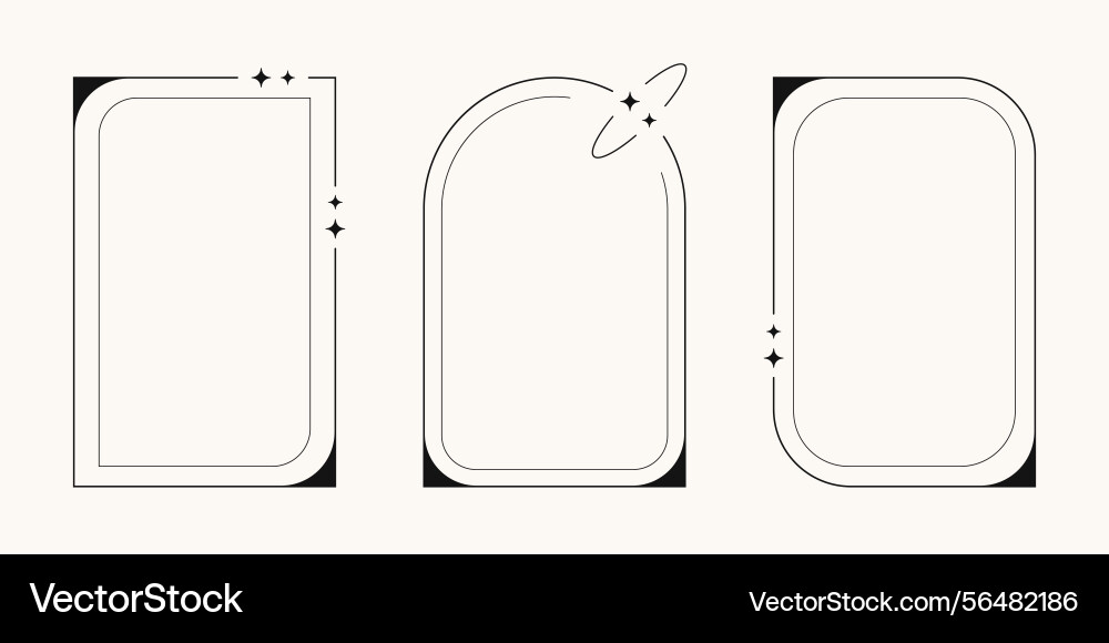Retro y2k arcs and windows futuristic abstract Vector Image