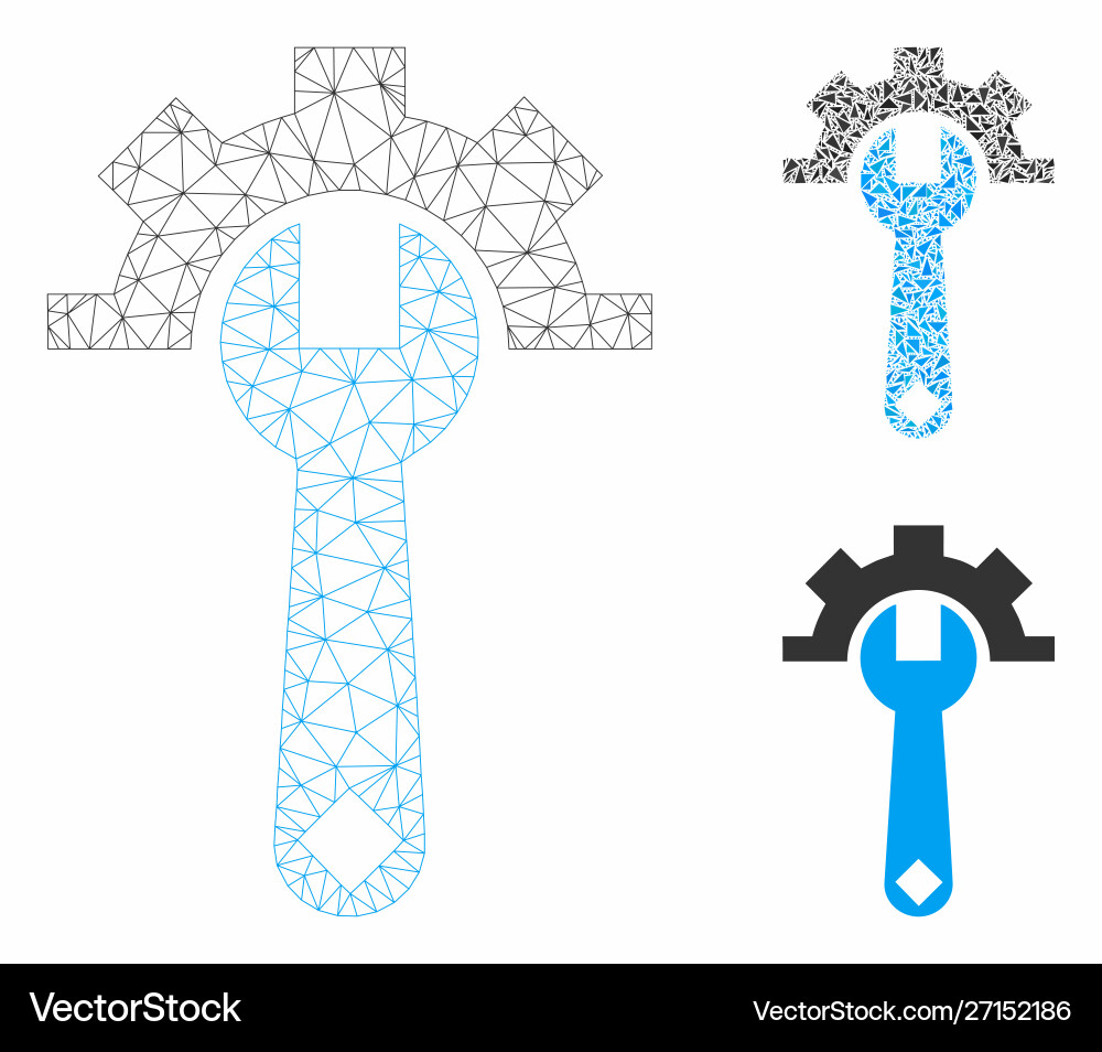 Service tools mesh network model Service tools mesh network model vector image