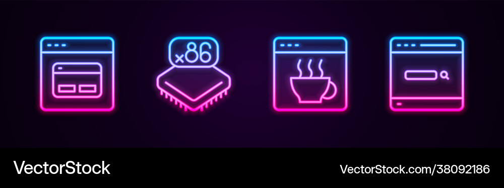 Set line search engine processor Set line search engine processor vector image