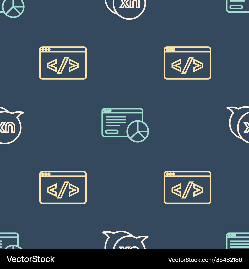 Set line ui or ux design front end development Set line ui or ux design front end development vector image