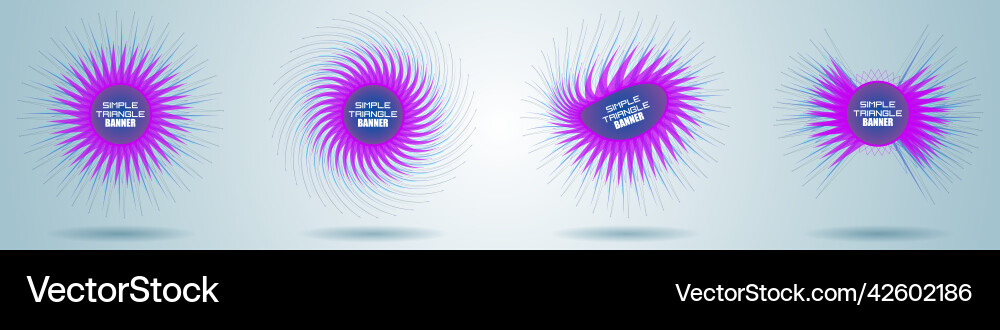 Set of abstract triangle and circle violet web Set of abstract triangle and circle violet web vector image