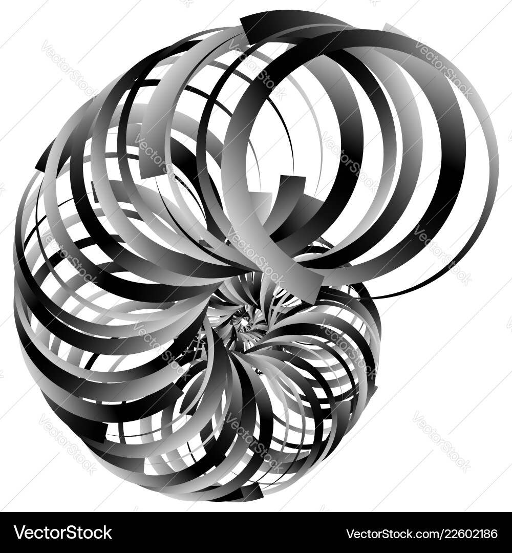 Snail helix made of inward rotating circles Snail helix made of inward rotating circles Vector Image