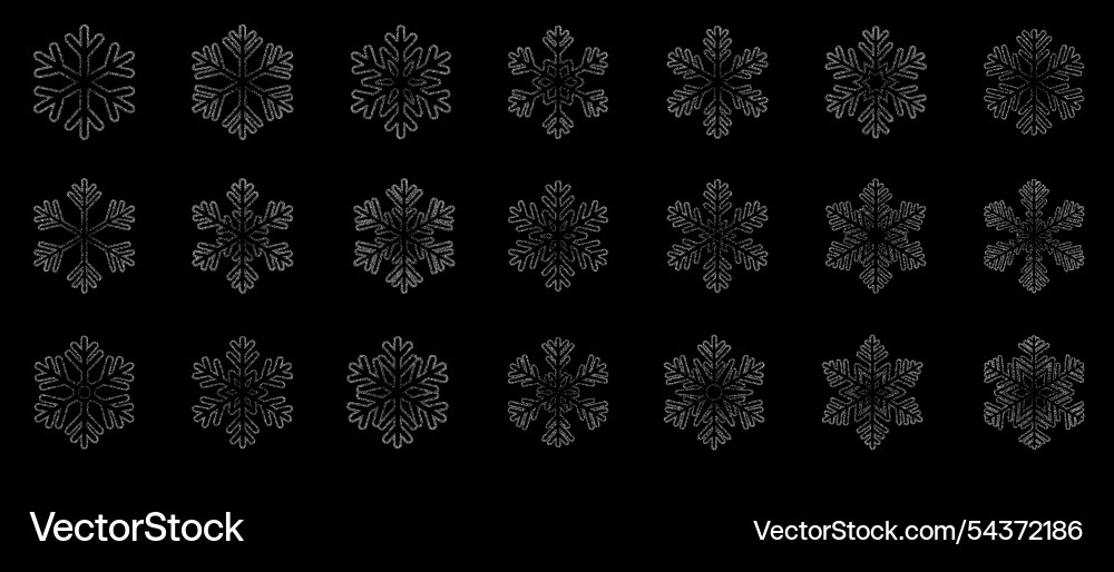 Snowflakes icons silver snowflake winter Snowflakes icons silver snowflake winter vector image