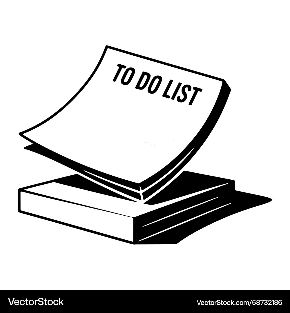 Stacked Paper with To-Do List Vector Image