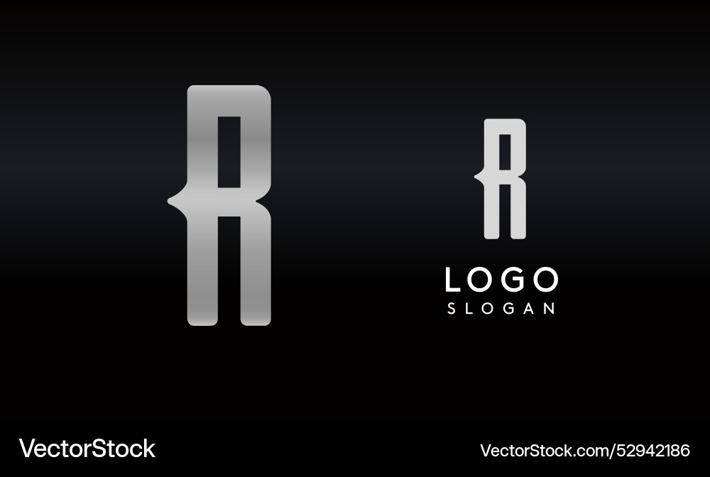 Stylized letter r with sharp abstract cuts like vector image