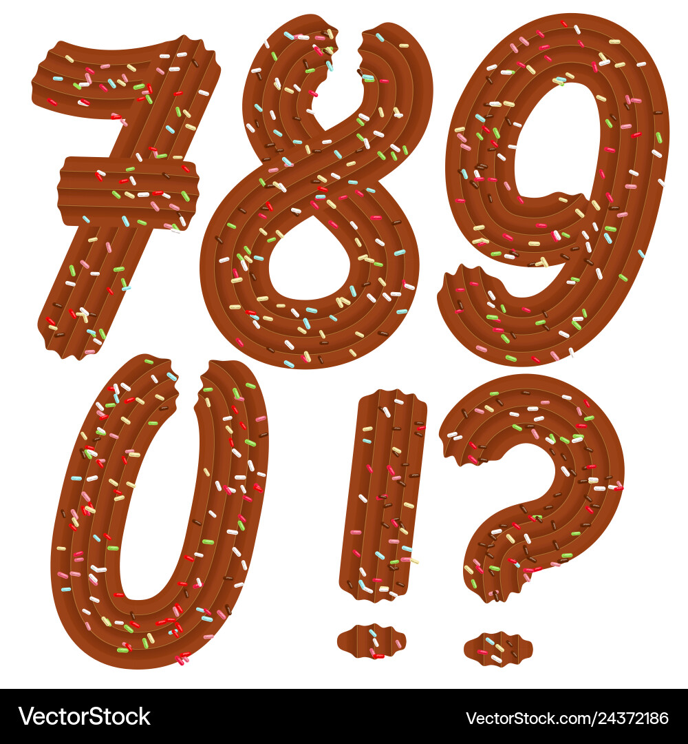 Tempting tipography font design 3d numbers 7890 vector image