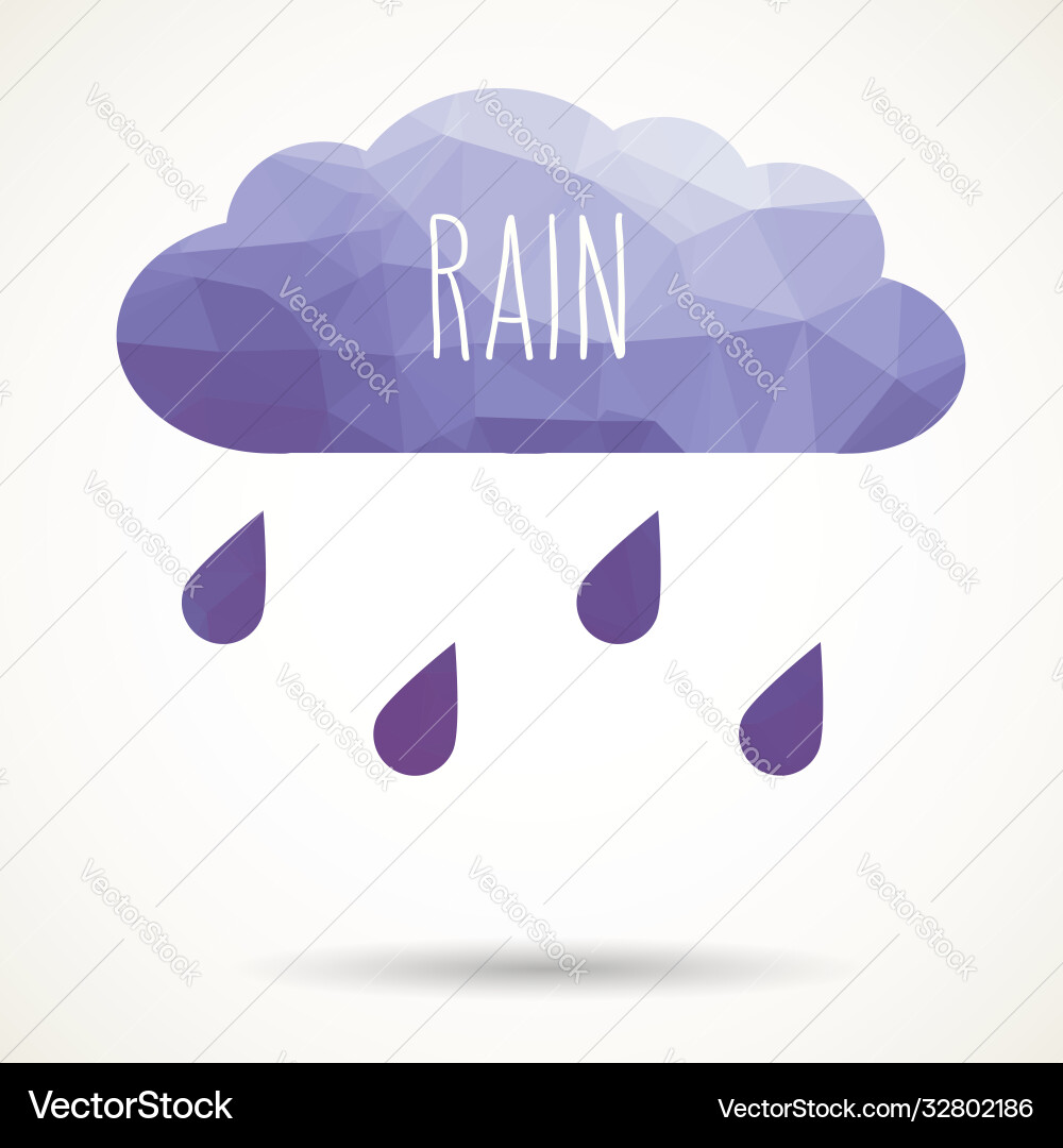 Triangular cloud with rain Vector Image