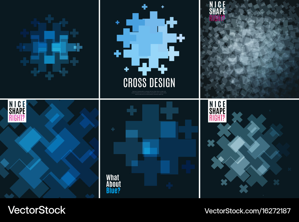 Abstract design elements with cross Vector Image
