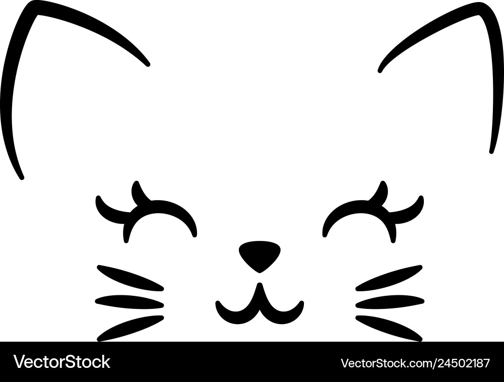 Adorable Cartoon Cat Logo Vector Image