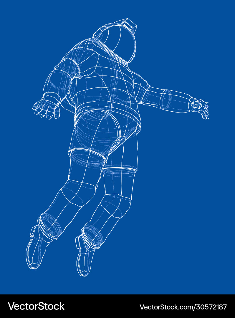 Astronaut concept rendering 3d vector image