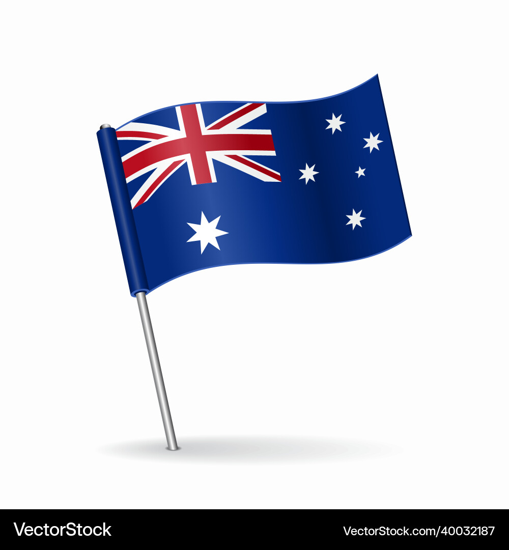 Australian Flag Pointer Map vector image
