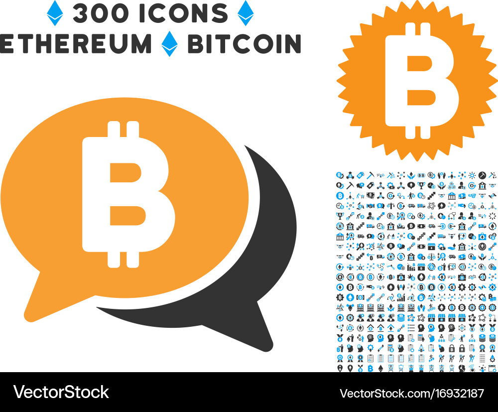 Bitcoin chat flat icon – Royalty-Free Vector | VectorStock
