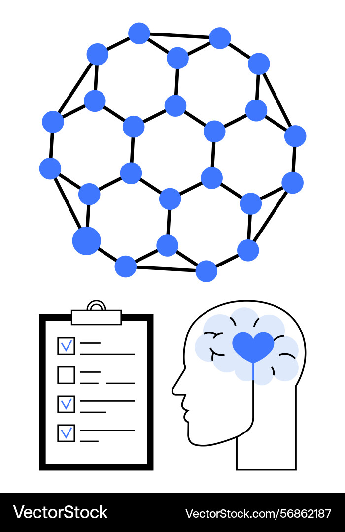 Brain science concept with neural network Brain science concept with neural network vector image