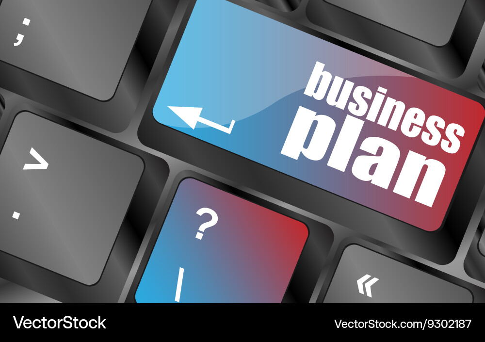 Business plan button on computer keyboard key Vector Image