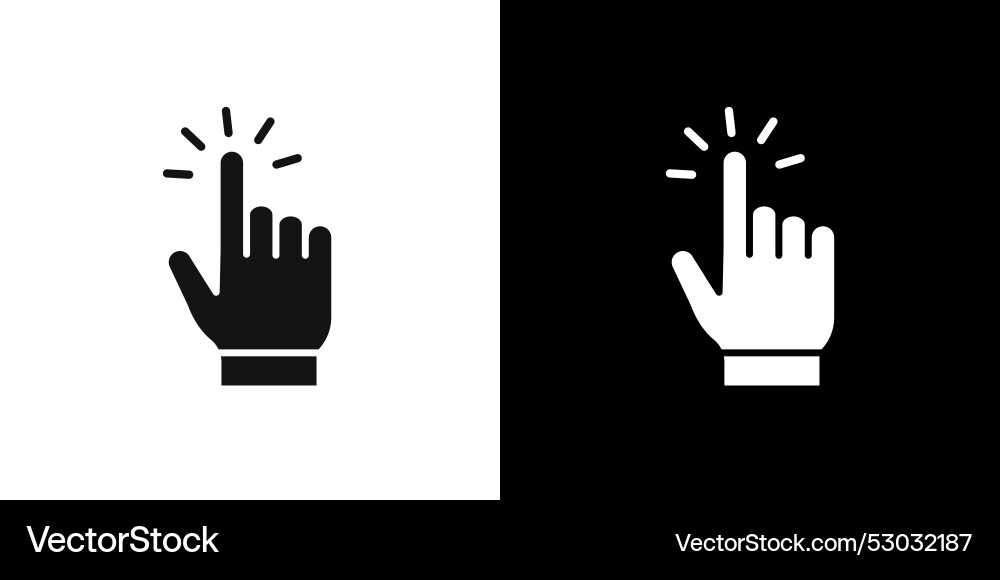 Computer hand cursor click icon logo set Computer hand cursor click icon logo set vector image