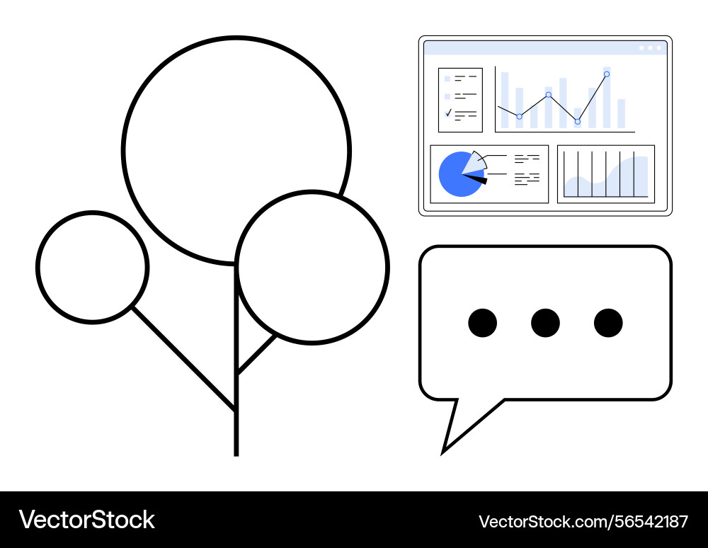 Data analysis concept with graphical charts Data analysis concept with graphical charts vector image