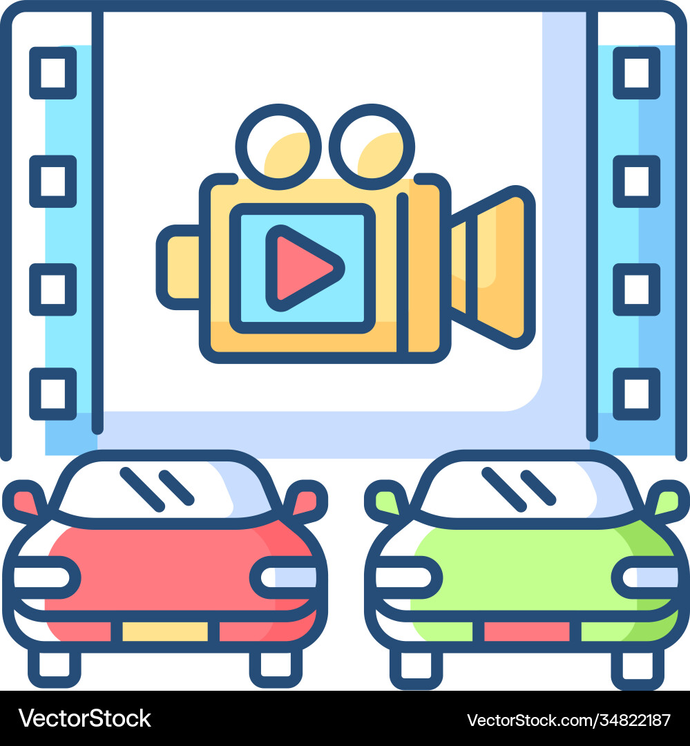 Drive-In Movie Theater Icon vector image