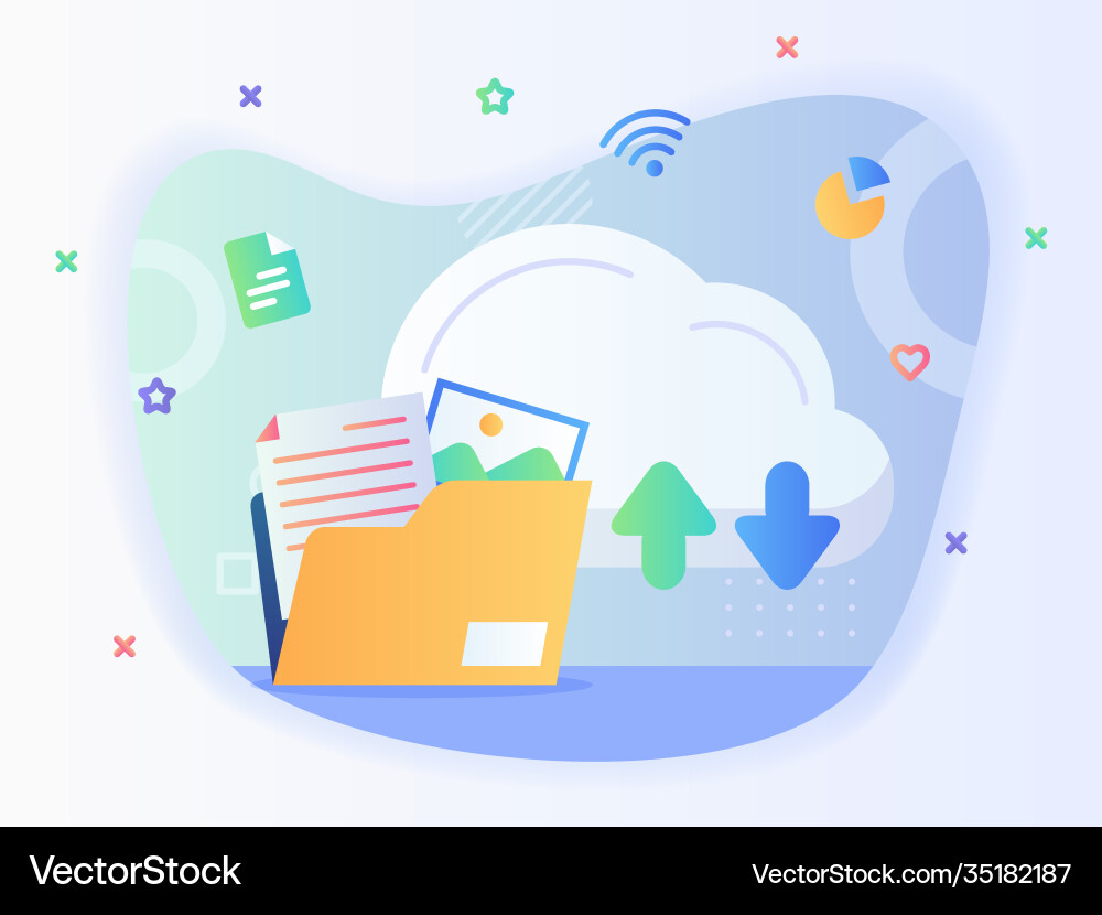 File folder icon background upload download cloud File folder icon background upload download cloud vector image