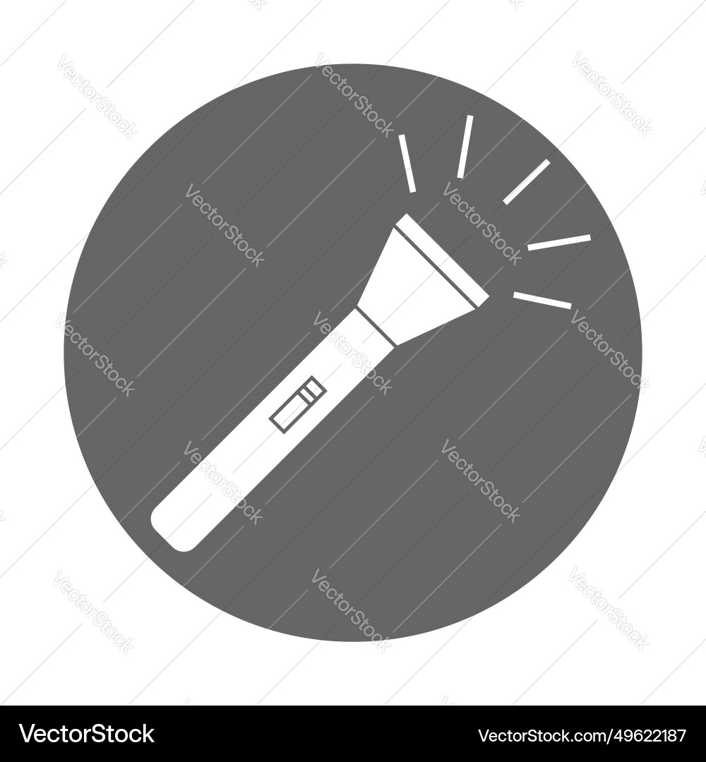 Flat design of flashlight icon simple work tool Flat design of flashlight icon simple work tool vector image