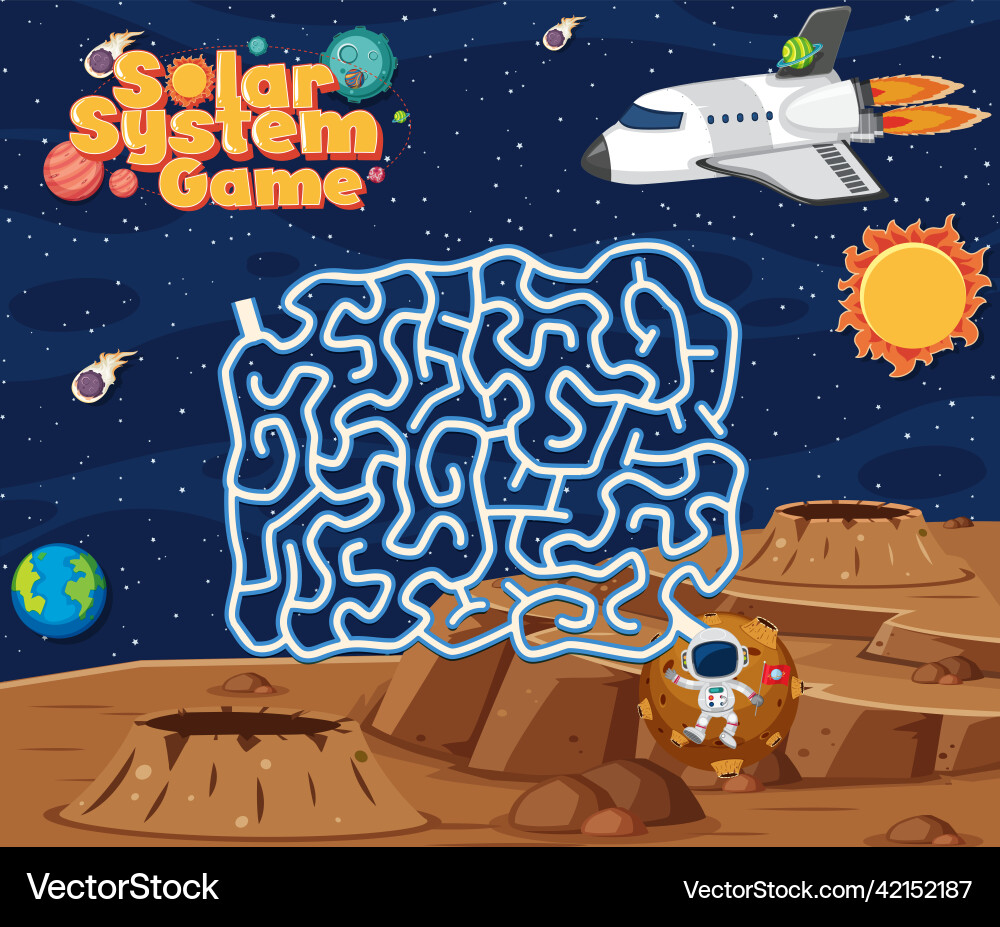 Game template with space theme background Game template with space theme background vector image
