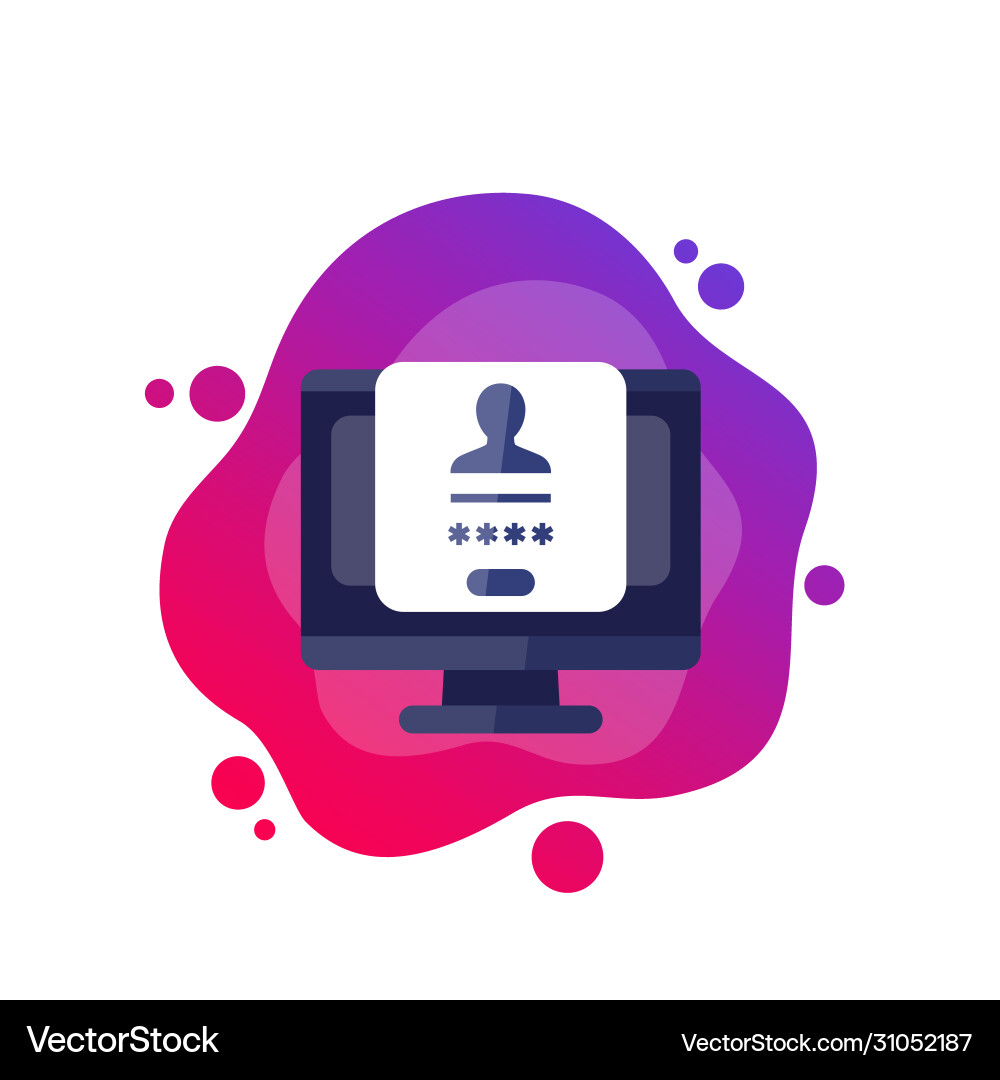 Login form authentication icon vector image