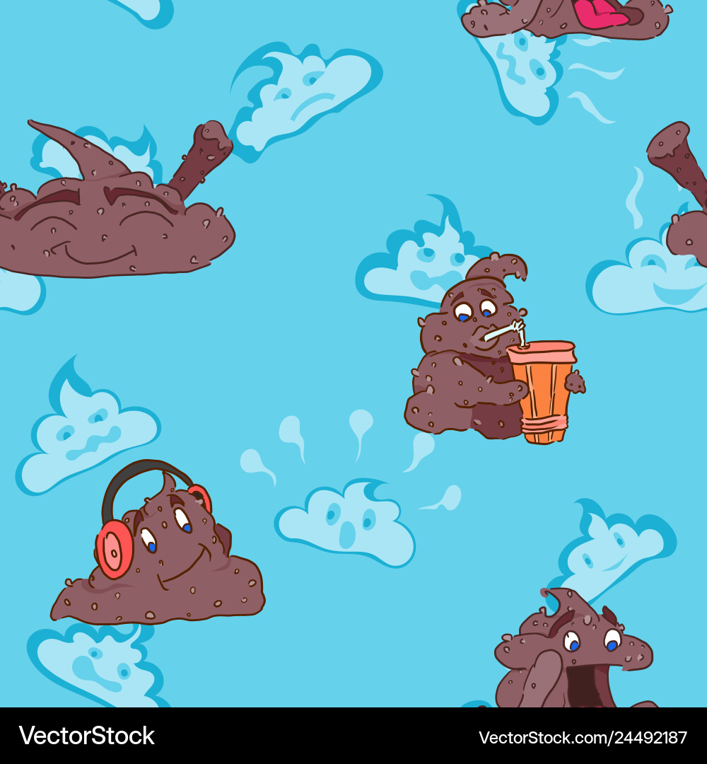 Seamless pattern with poops on a bright background Vector Image