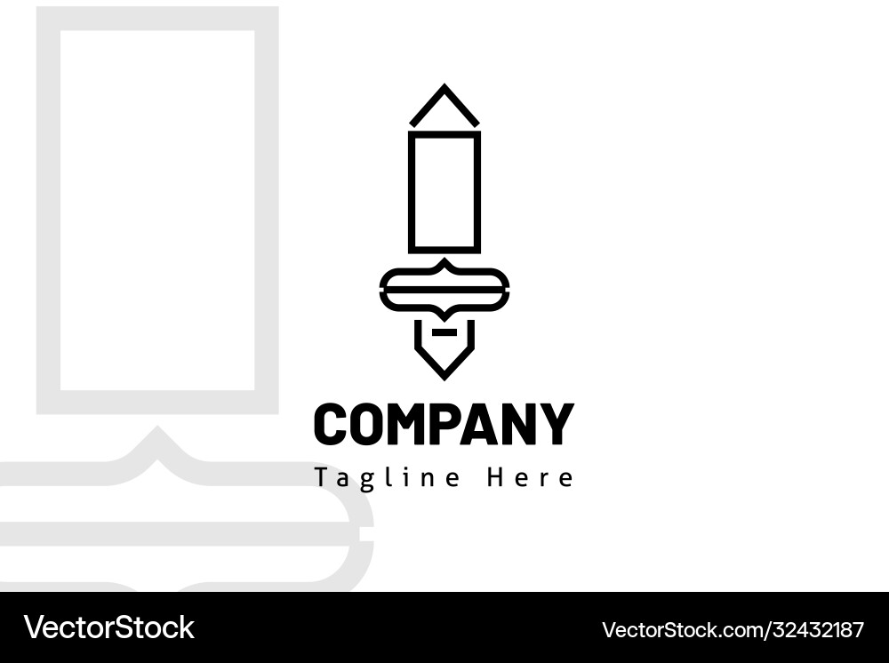 Sword from coding web logo template Vector Image