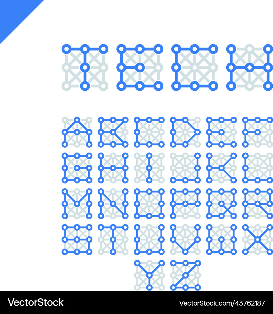 Techno type font alphabet digital hi-tech style vector image