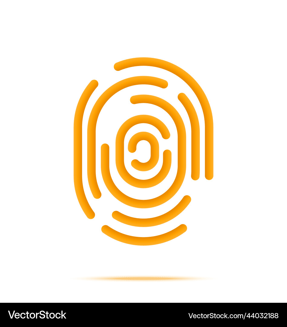 3D Fingerprint Scan Icon vector image