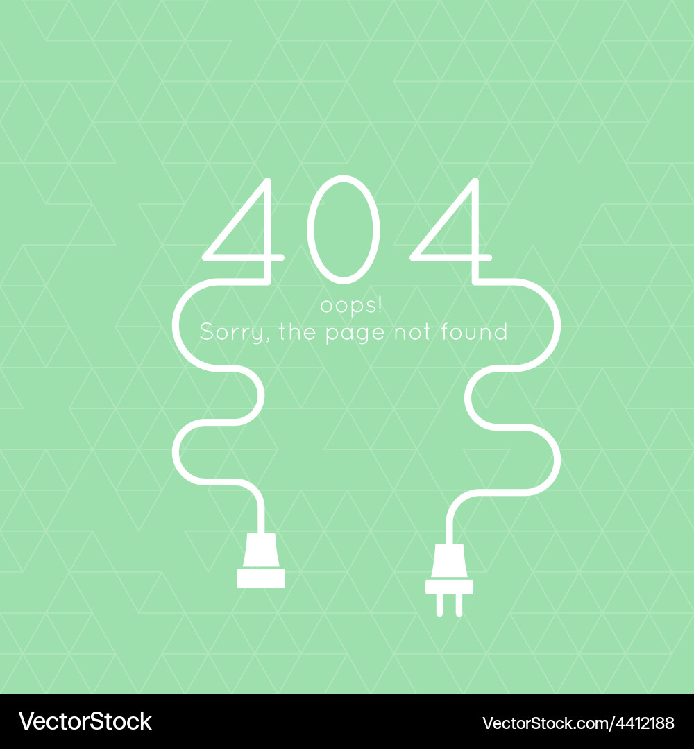 404 Connection Error - Plug & Socket vector image