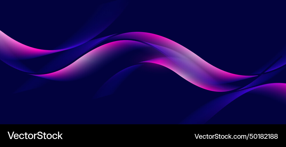 Abstract background with blue glowing wavy lines Vector Image